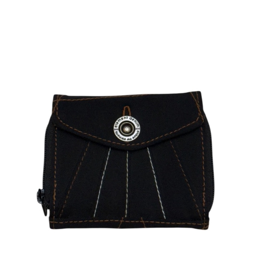 ELEMENT - BLACK ORANGE NYLON COMPACT TRIFOLD SNAP WALLET